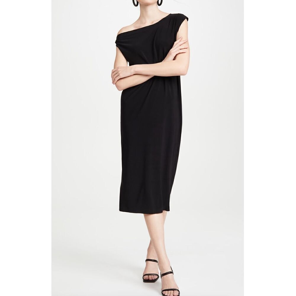Norma Kamali Drop Shoulder Dress black women's size XS NEW NWT